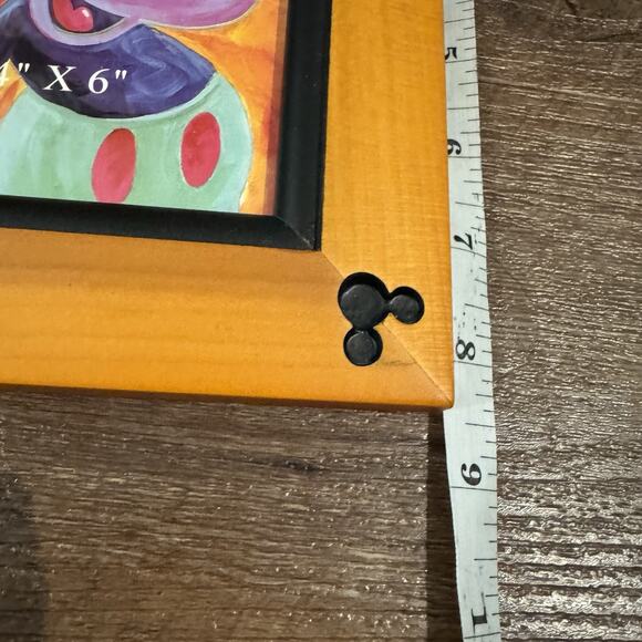 Mickey Mouse Ears Cherry Wood 4"x6" Beveled Picture Frame Disney Parks Exclusive - Picture 6 of 9